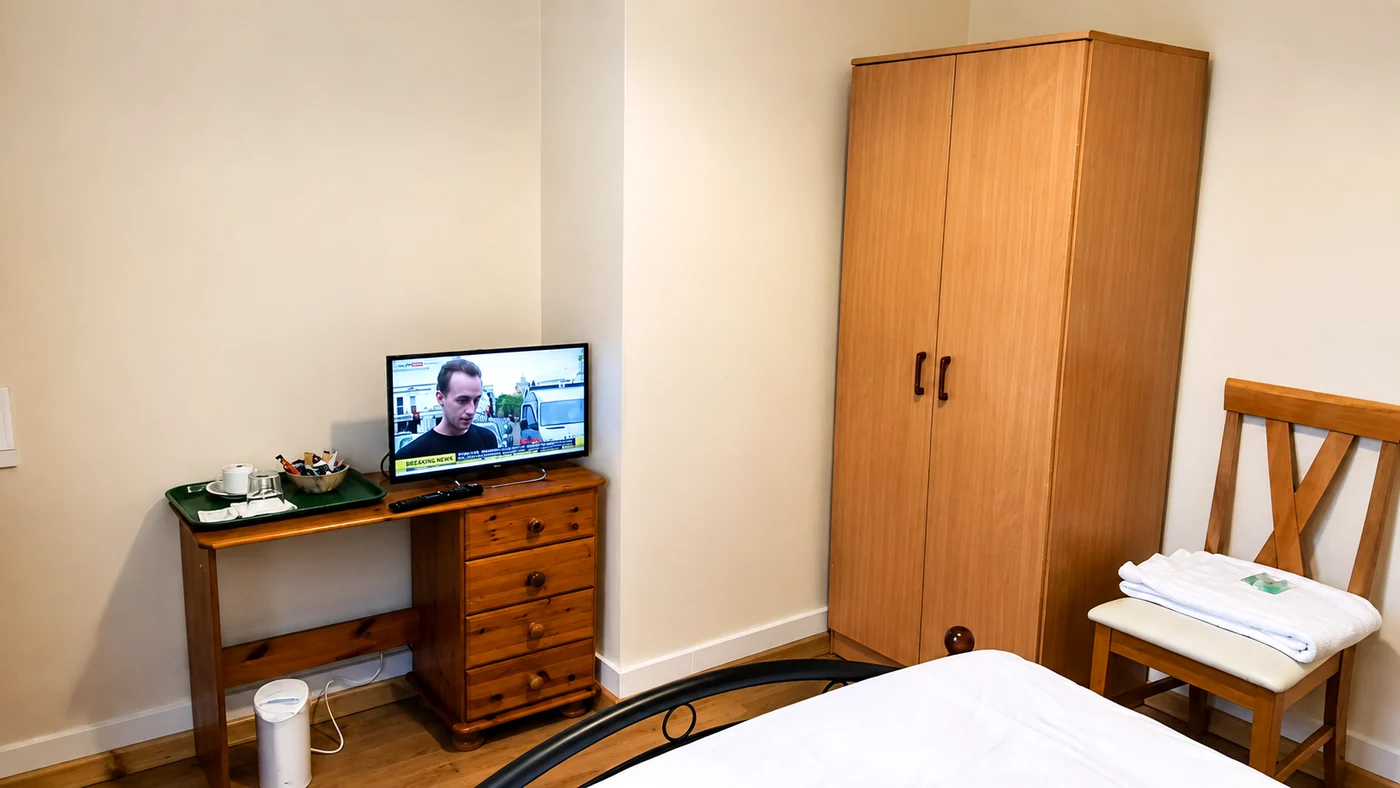 Digital television and room furnishings in a Standard Double Room at Cedars House